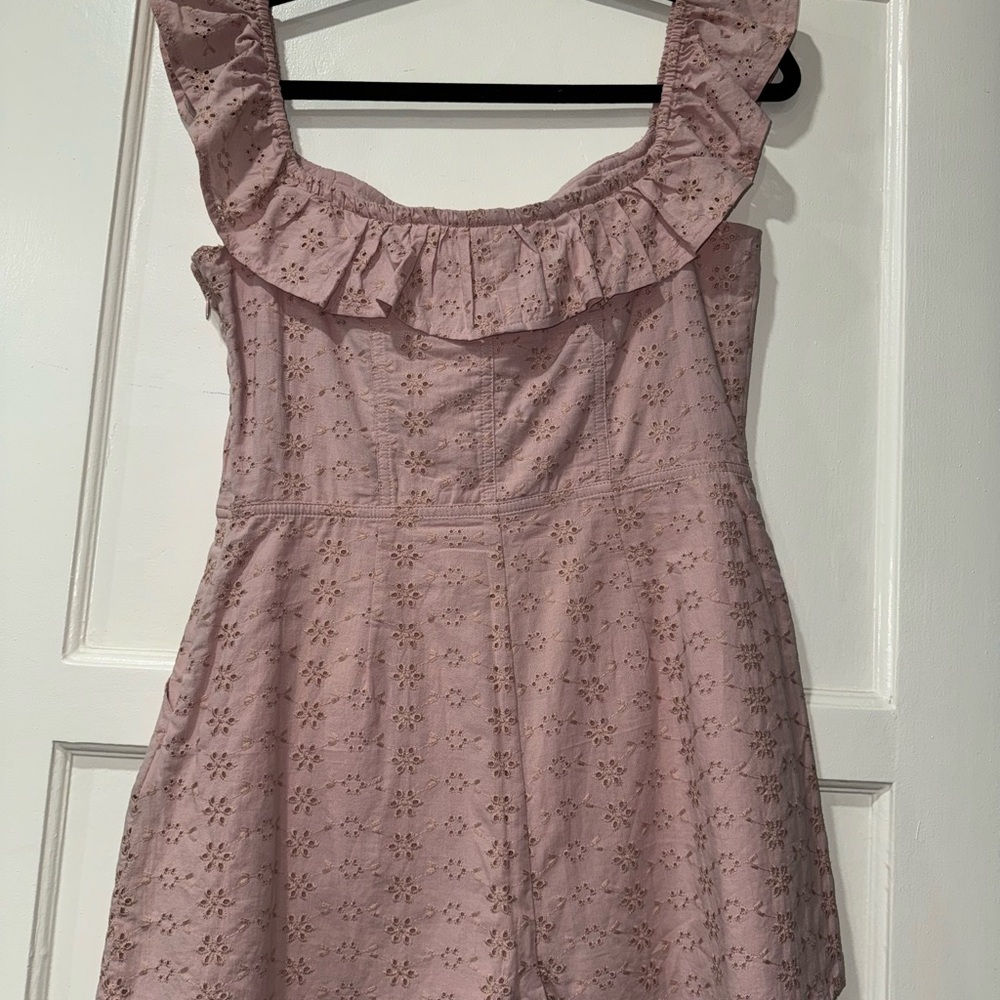 Pink Ruffled Eyelet Romper - Picture 6 of 6